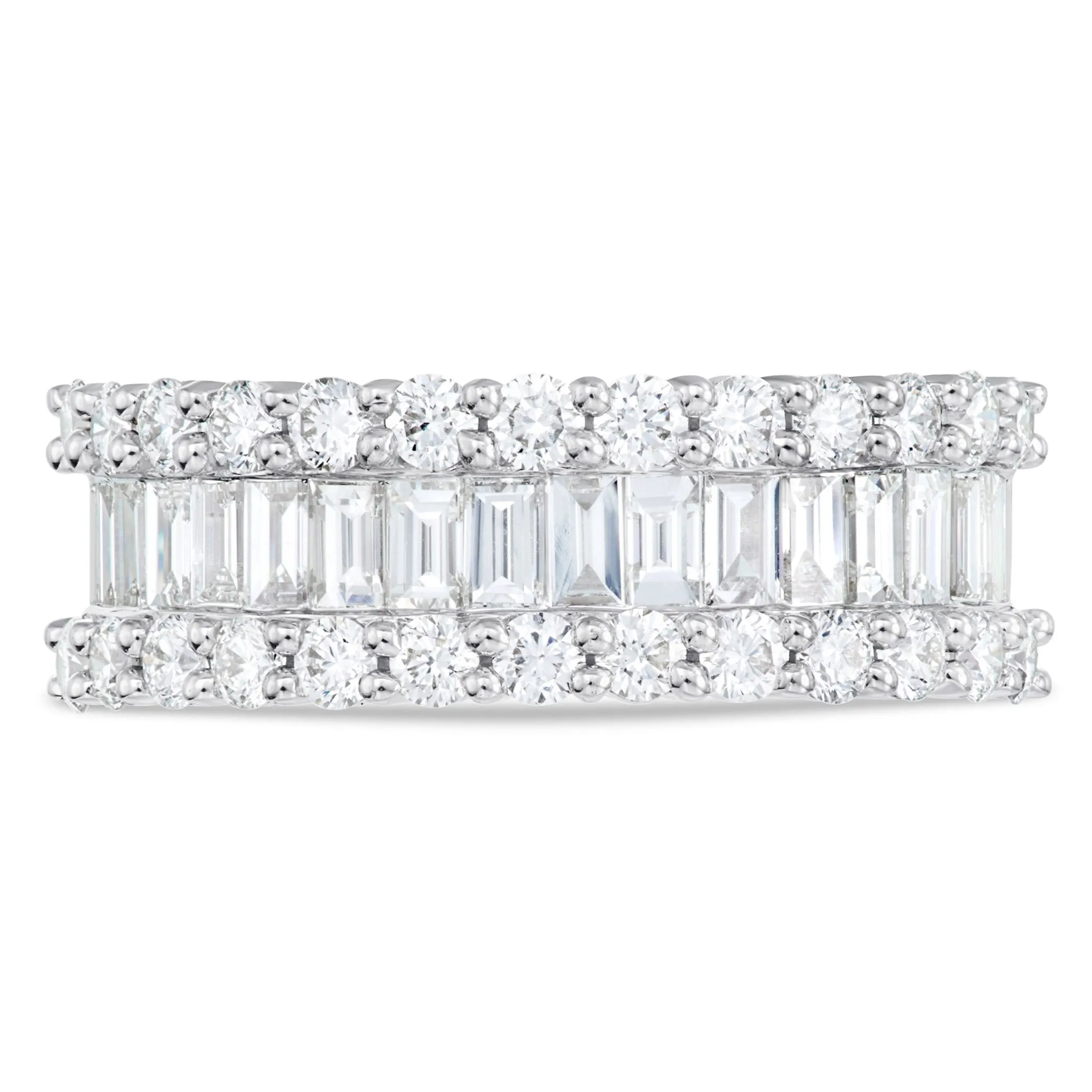 18k White Gold 1.97ct Baguette Diamond Half Eternity Ring
