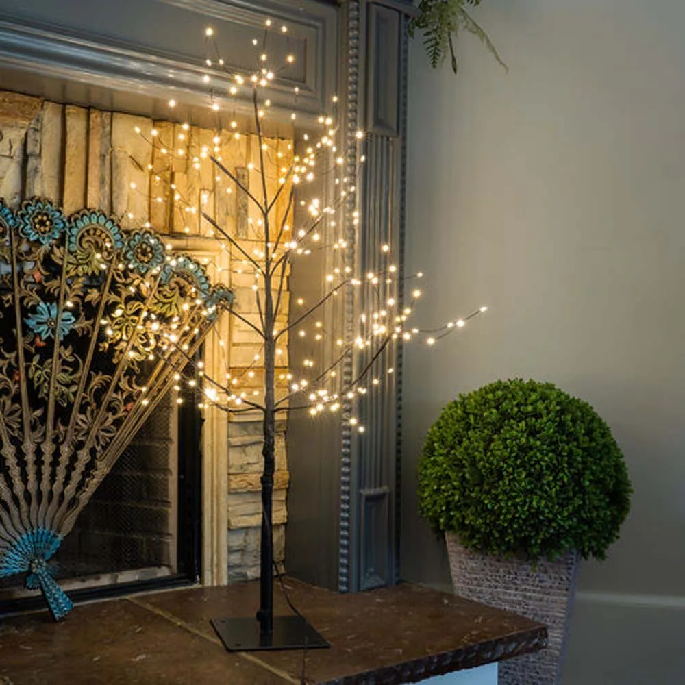 3-ft. Black Fairy Light Tree, Warm White LED