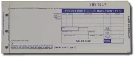 3-Part LONG (3 1/4" x 7 7/8") Sales Imprinter Slips (100 slips/pack) - Blue