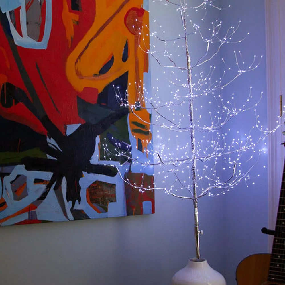 7-ft. Silver Fairy Light Tree, Cool White LED