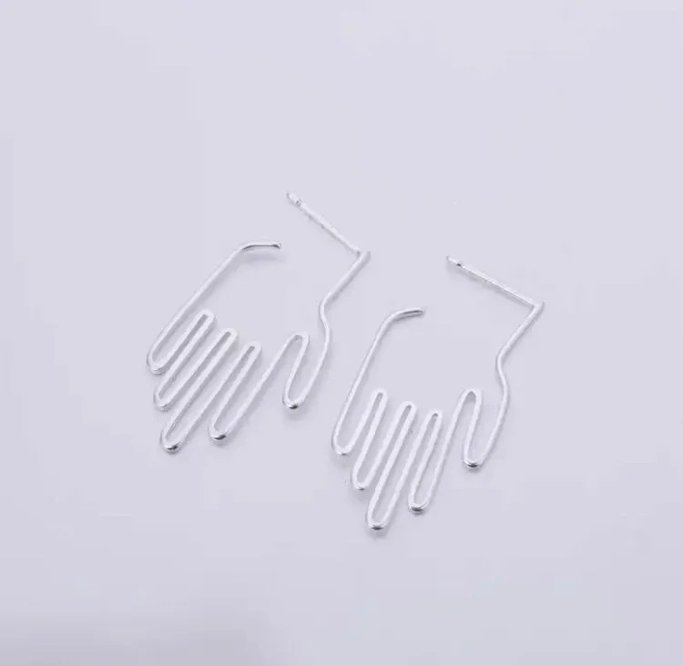 A. Hand shaped earrings/silhouette style/hand therapy jewelry