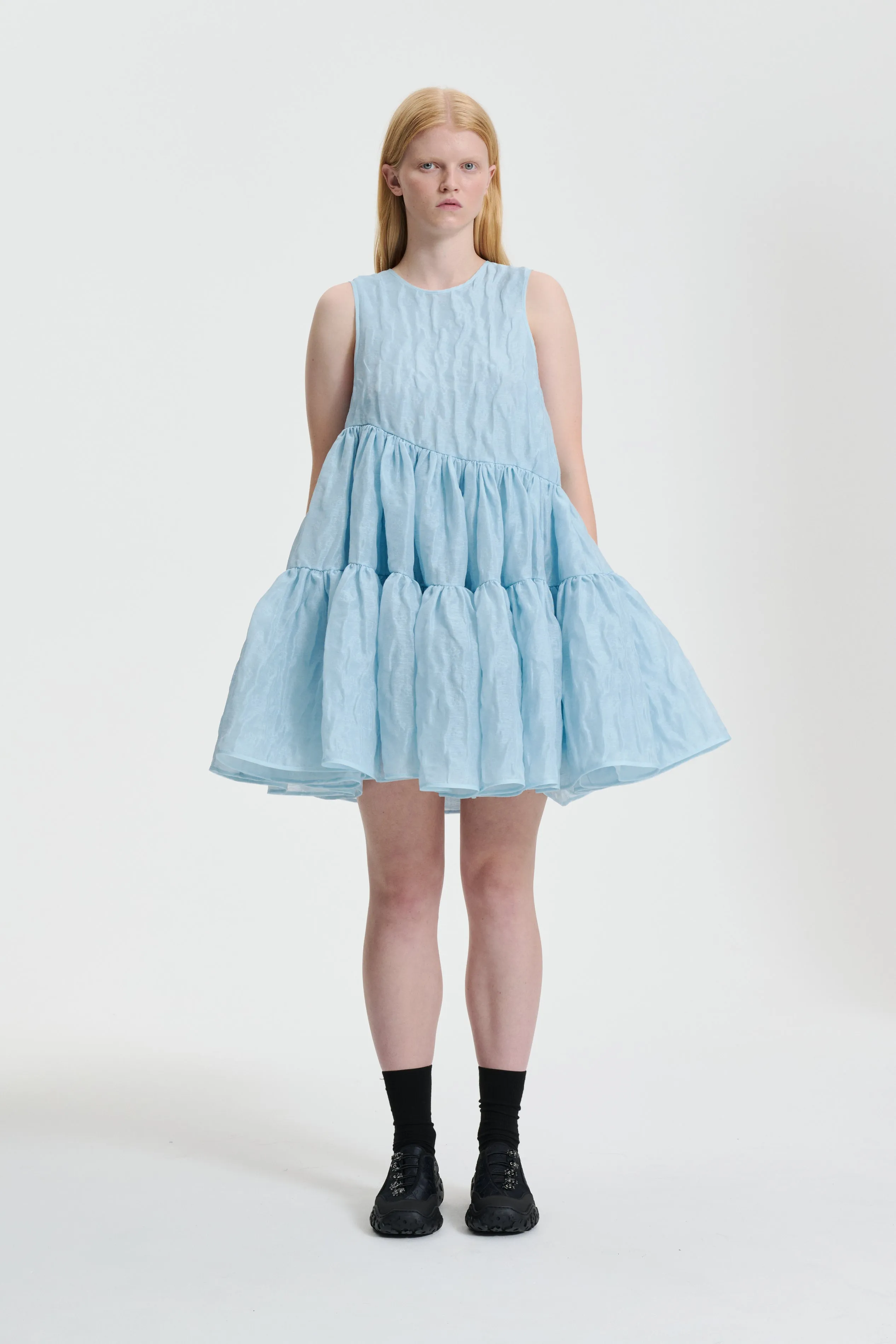 ABIGAIL | DRESS AURORA JACQUARD MISTY BLUE