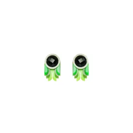 Acrylic Small Lilium Earring in green by Gissa Bicalho