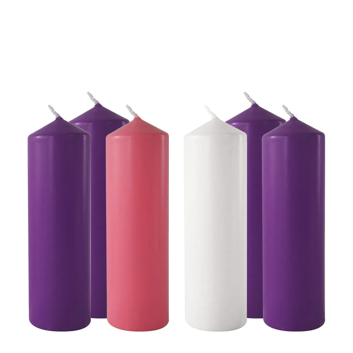 Advent Candles - 4 Purple, 1 Pink & 1 White