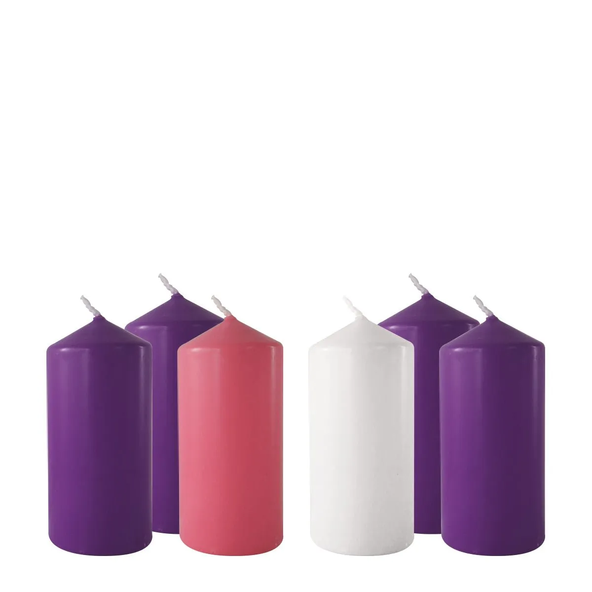 Advent Candles - 4 Purple, 1 Pink & 1 White