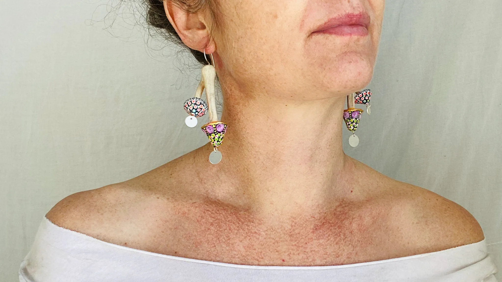 Alebrije Mushroom Earrings. Sterling Silver. Atelier Aadya. 0438