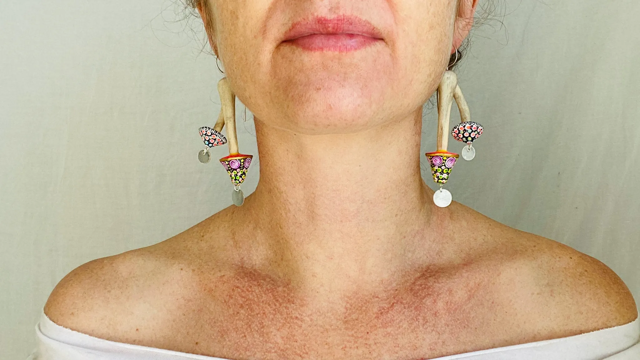 Alebrije Mushroom Earrings. Sterling Silver. Atelier Aadya. 0438