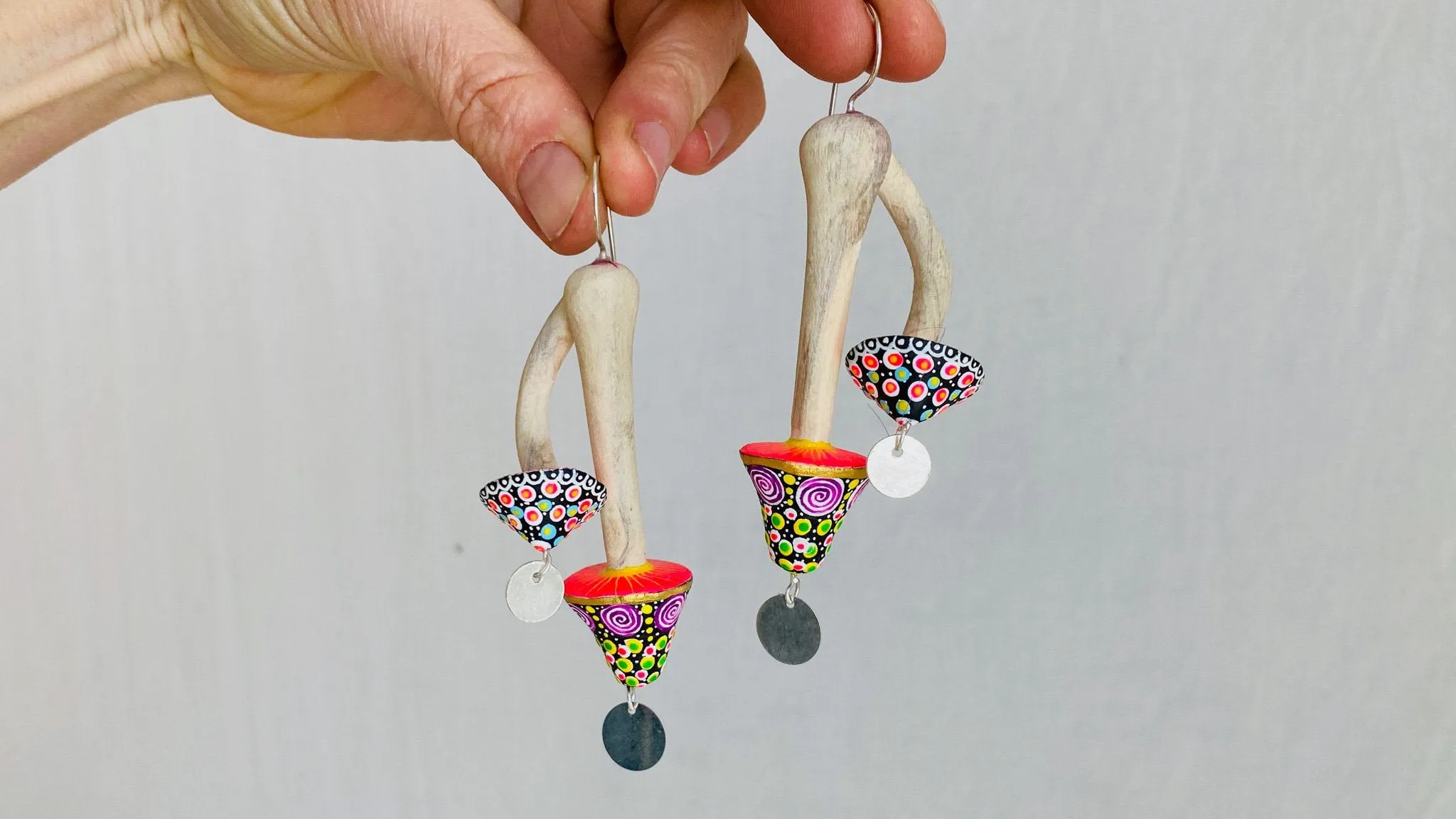 Alebrije Mushroom Earrings. Sterling Silver. Atelier Aadya. 0438