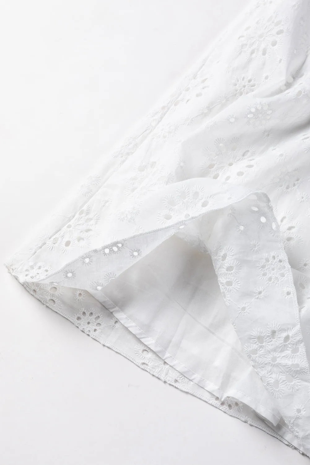 Boho Eyelet Pattern Halter Neck Sleeveless Dress