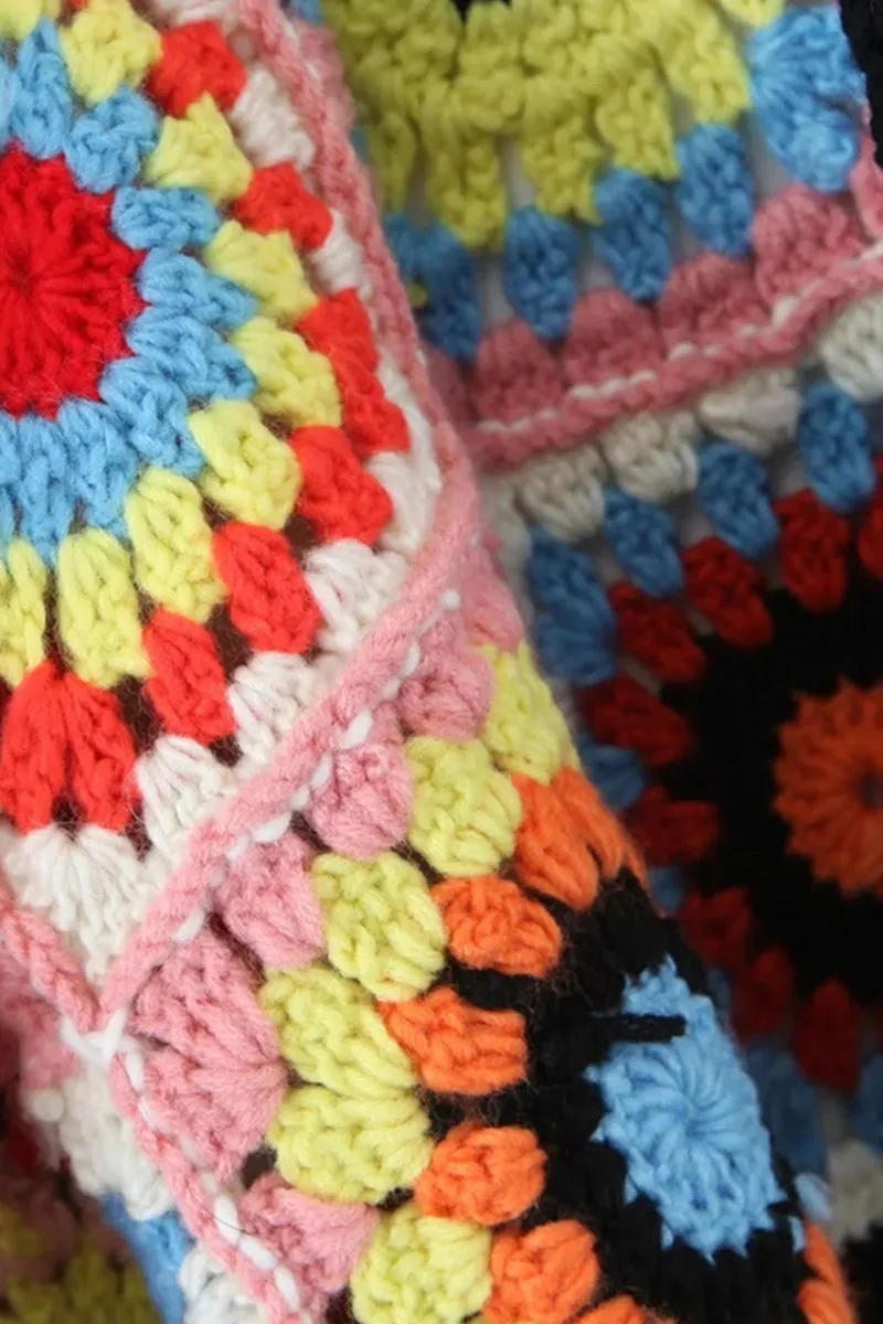 Boho Floral Knitted Cardigan