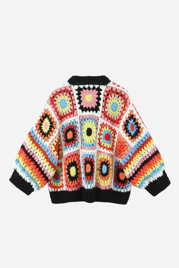 Boho Floral Knitted Cardigan