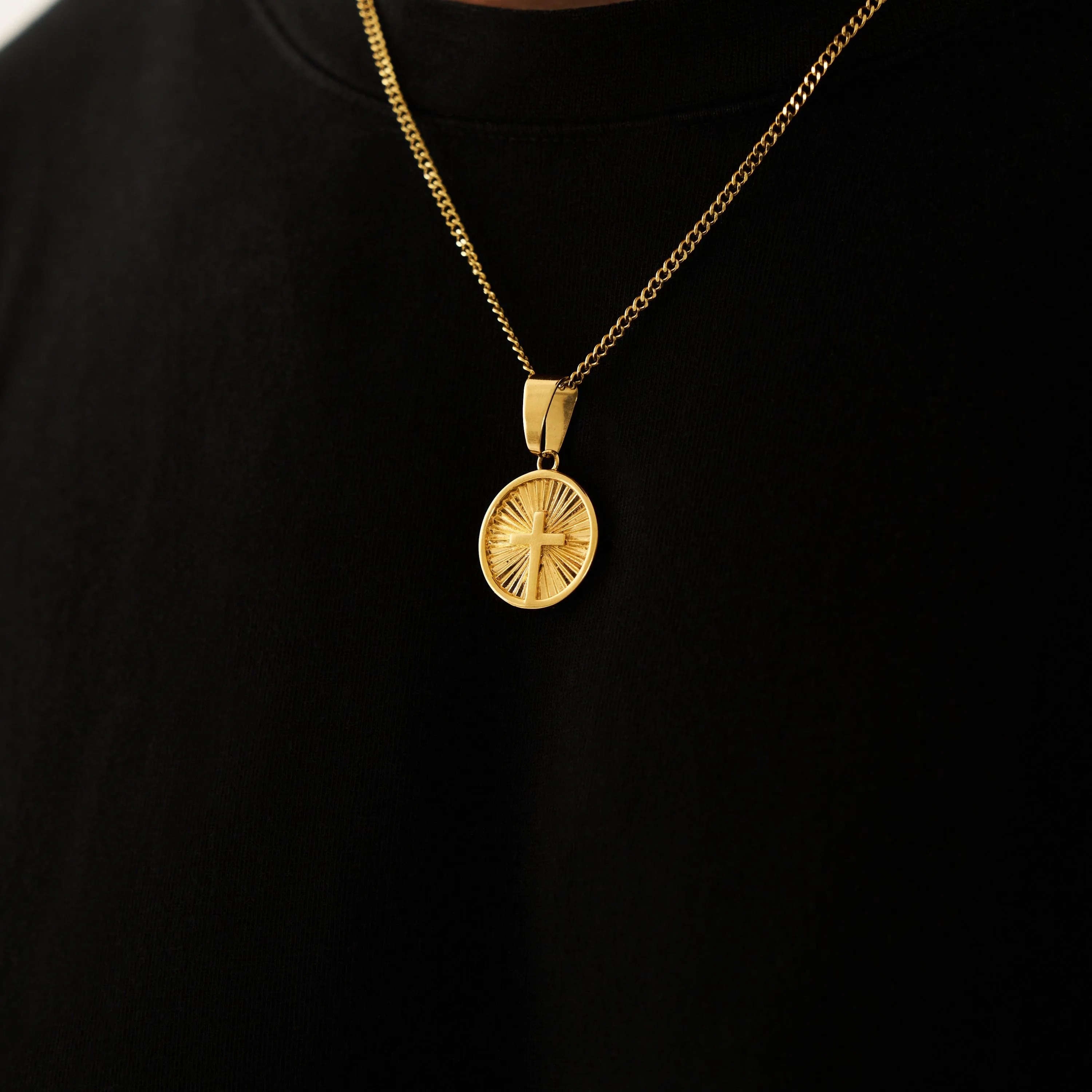 Circle Cross Pendant (Gold)