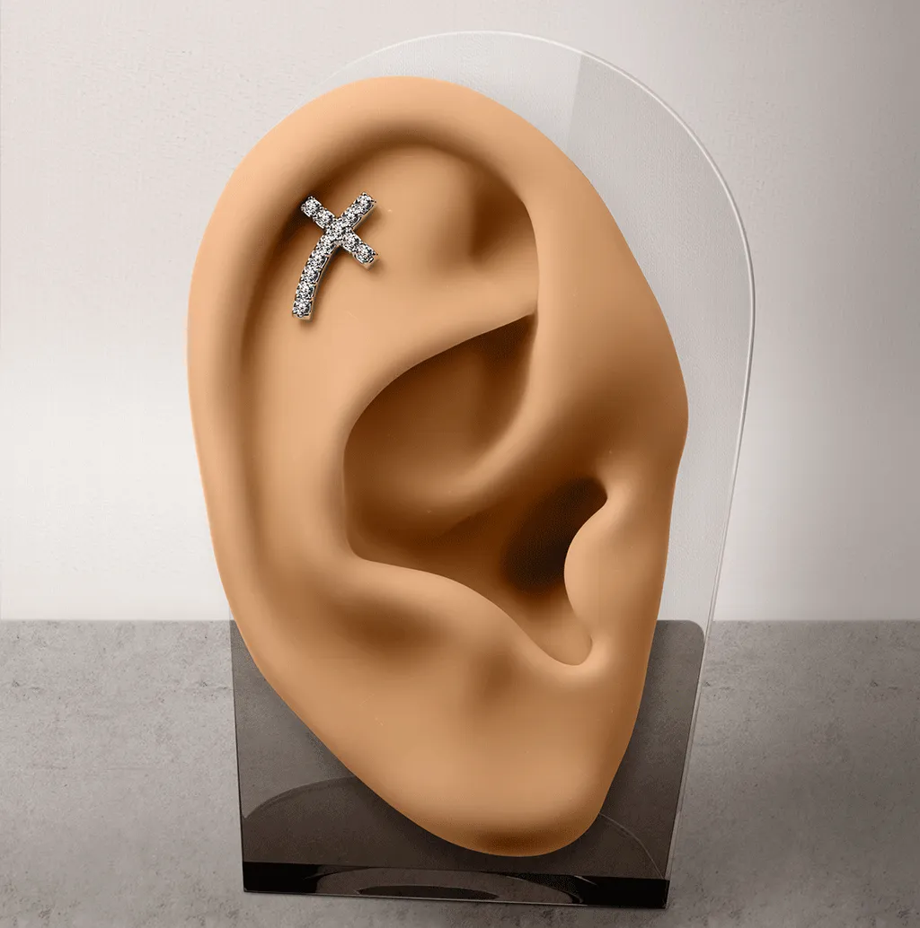 Crystal Cross Body Jewellery with Gold Plating. Labret, Monroe, Tragus and Cartilage Earrings.