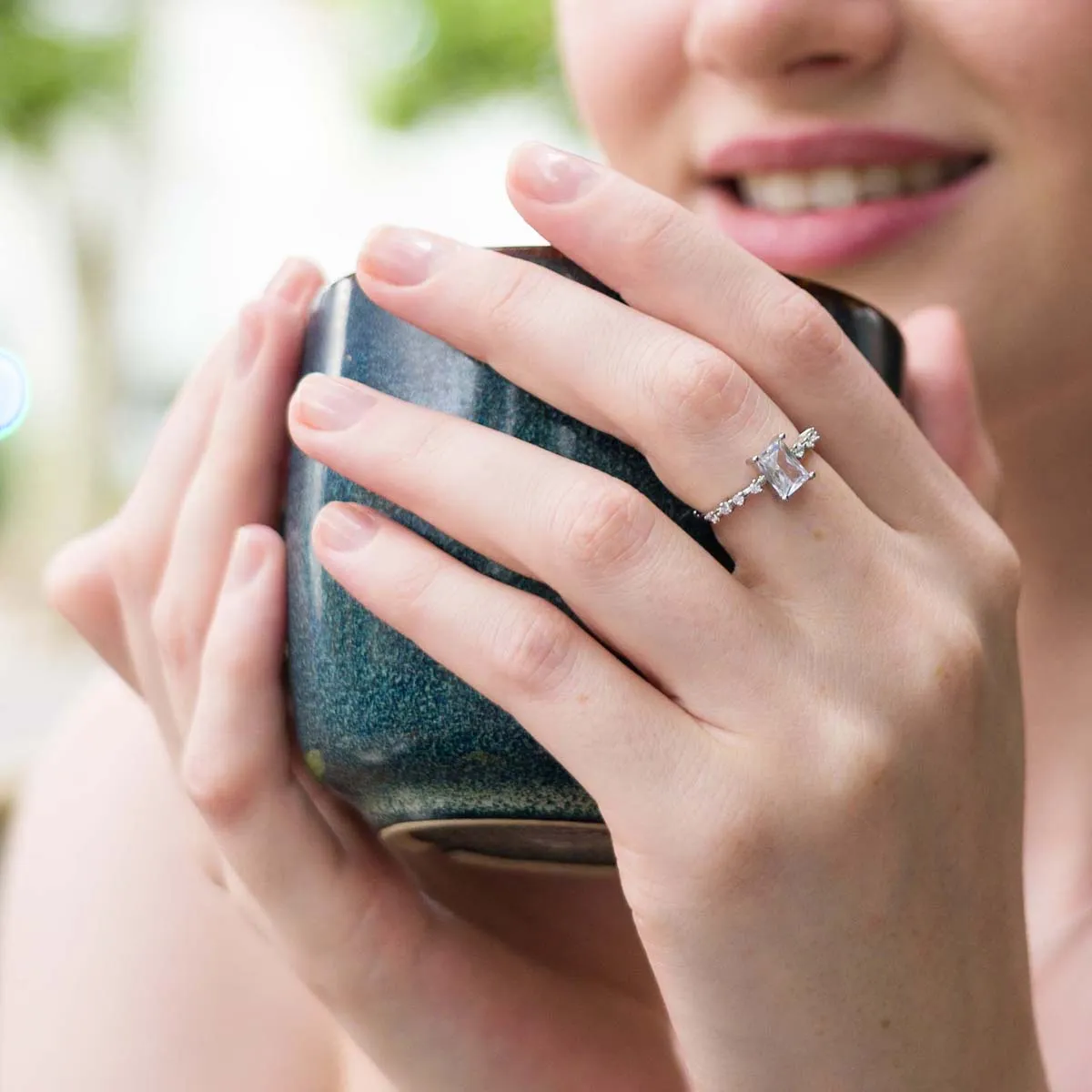 Cubic Zirconia & Crystal Kylie Ring In Silver-Tone