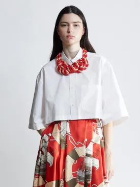 double cross necklace - red/creme