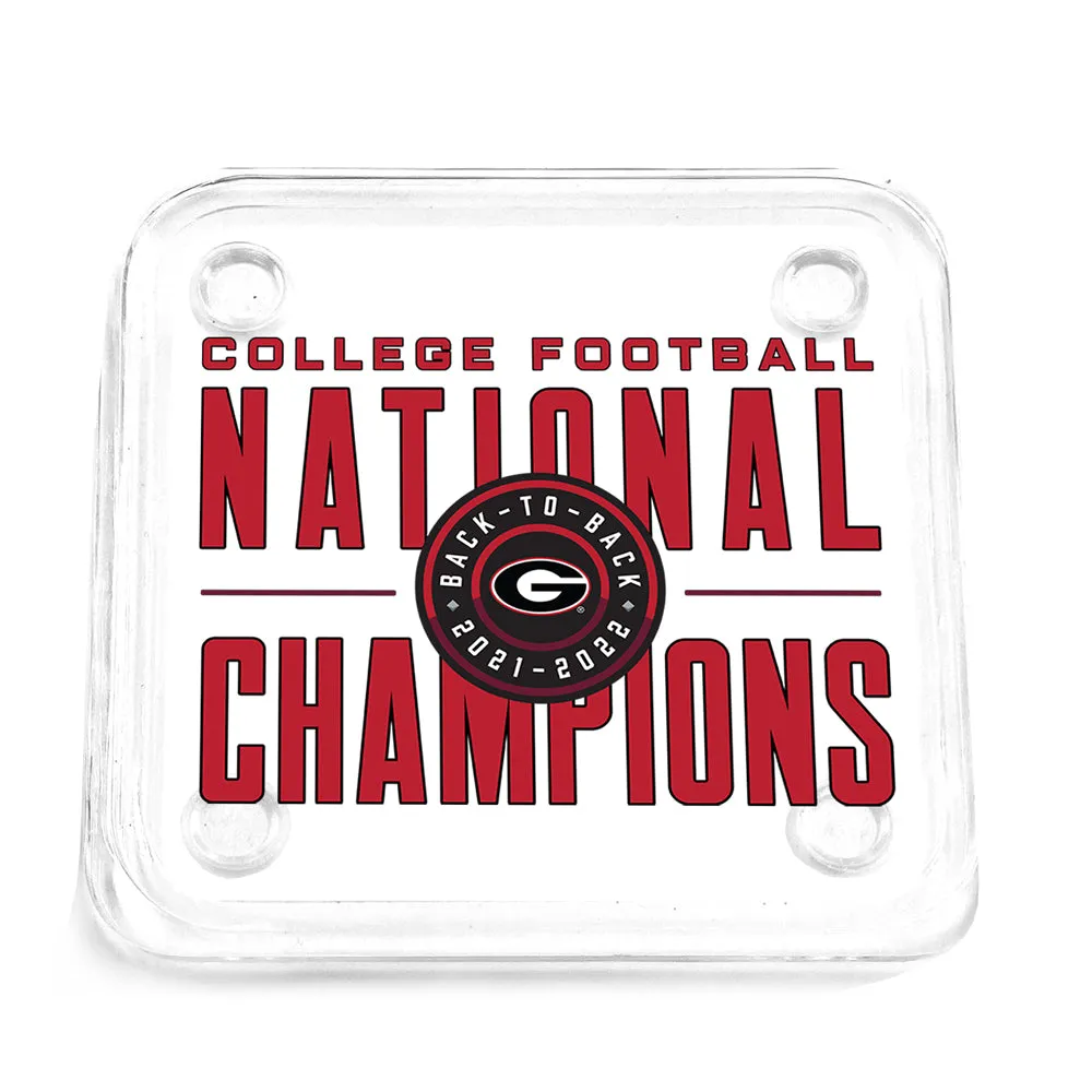 Georgia Bulldogs - Back-to-Back National Champions Drink Coaster