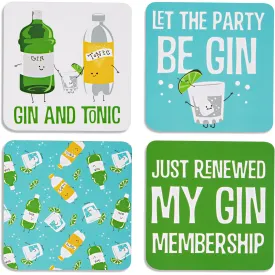 Gin & Tonic 4" Coaster Set with Box (4 Piece)