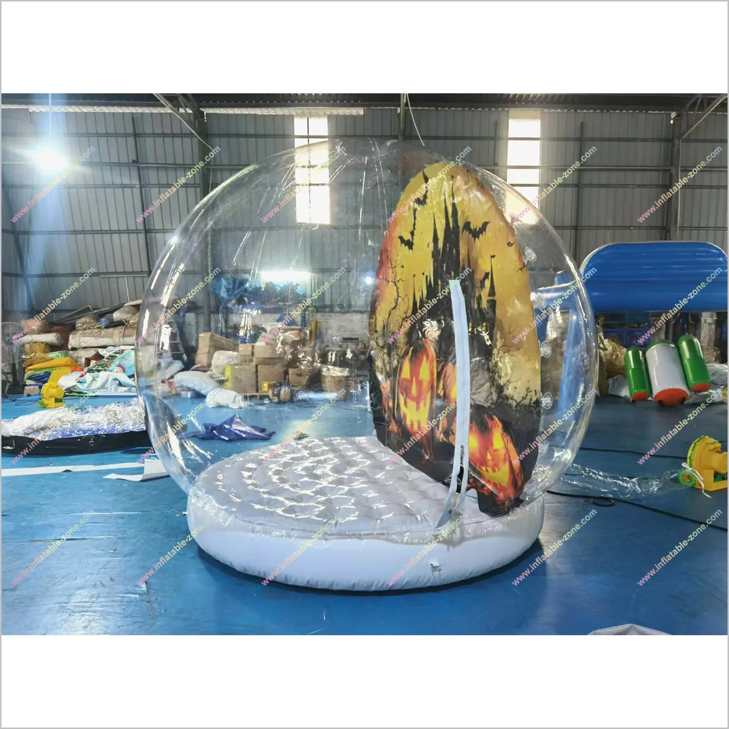 Halloween Snow Globes Inflatable Tiny House Photoshoot Booth Blow Up Snow Globe For Yard
