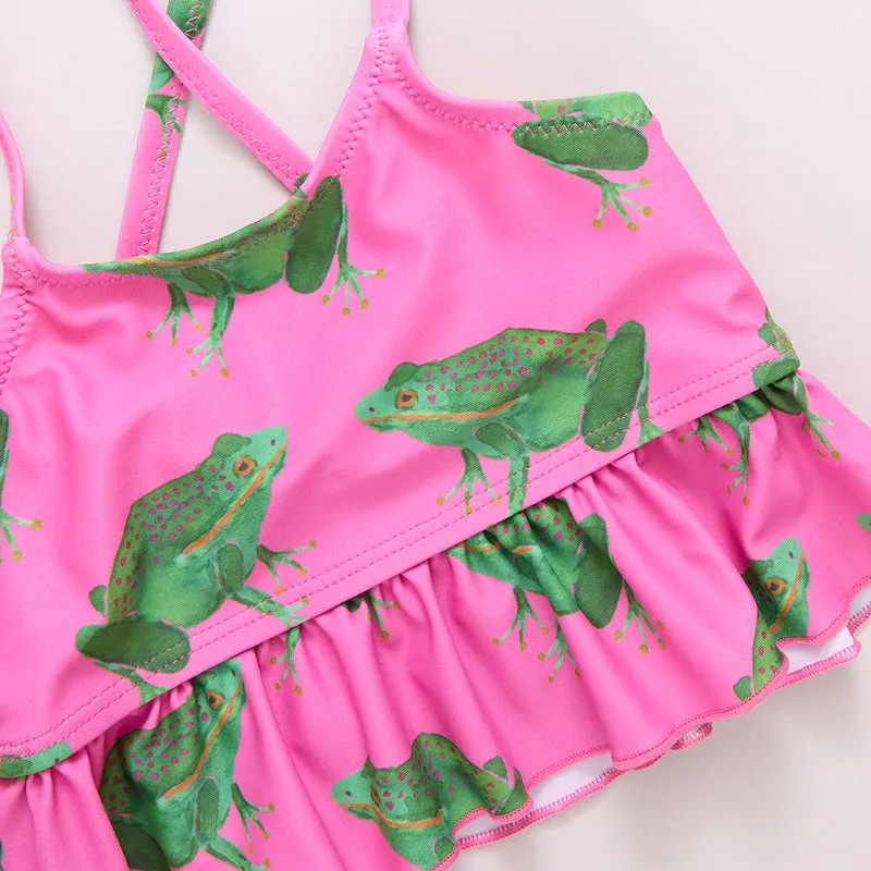 Joy Tankini - Magenta Pink Frogs by Pink Chicken