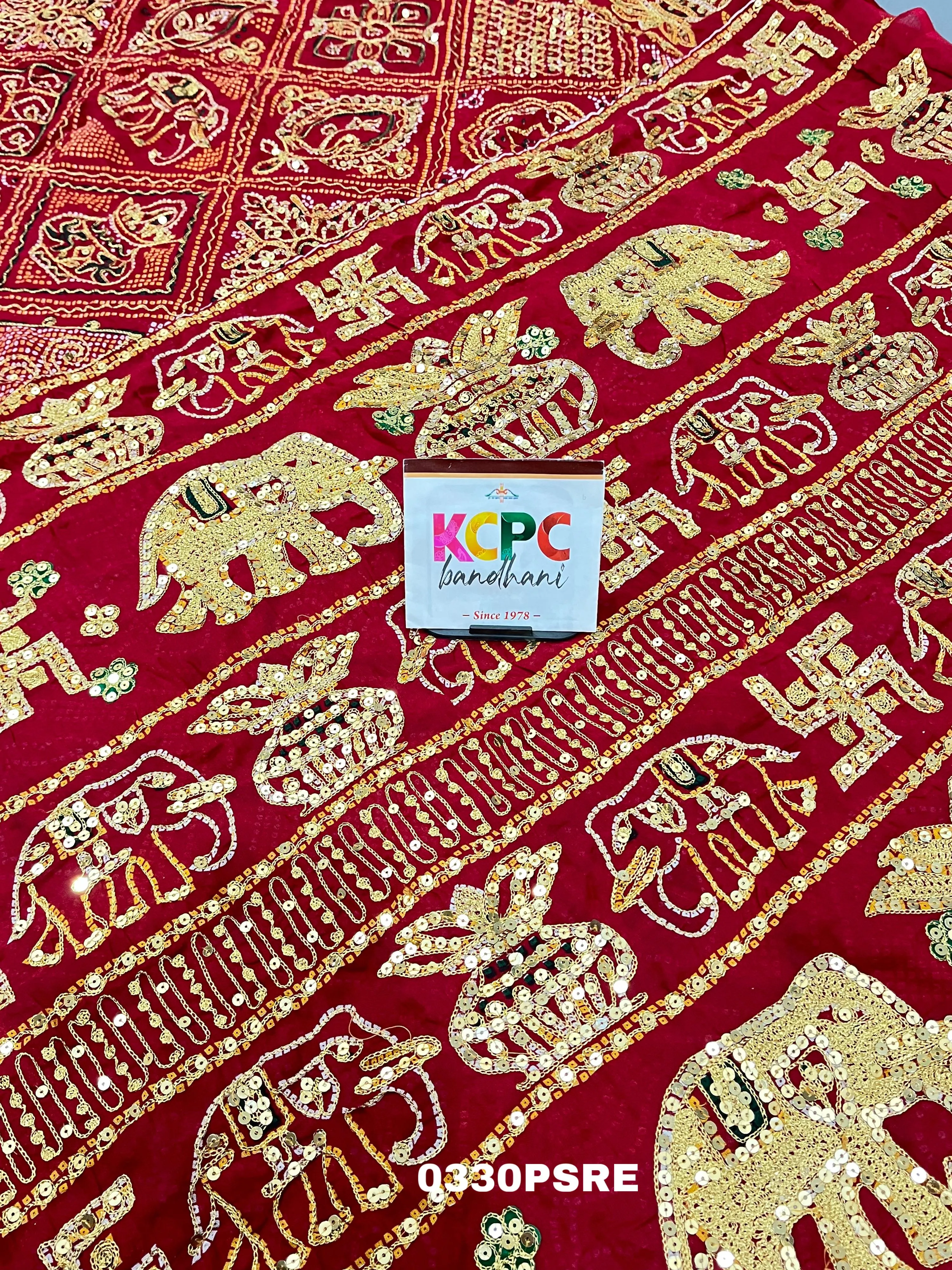 KcPc Originals Designer Vintage Look Cotton Ghatchola Aara Tari Work Saree with blouse CHA Red