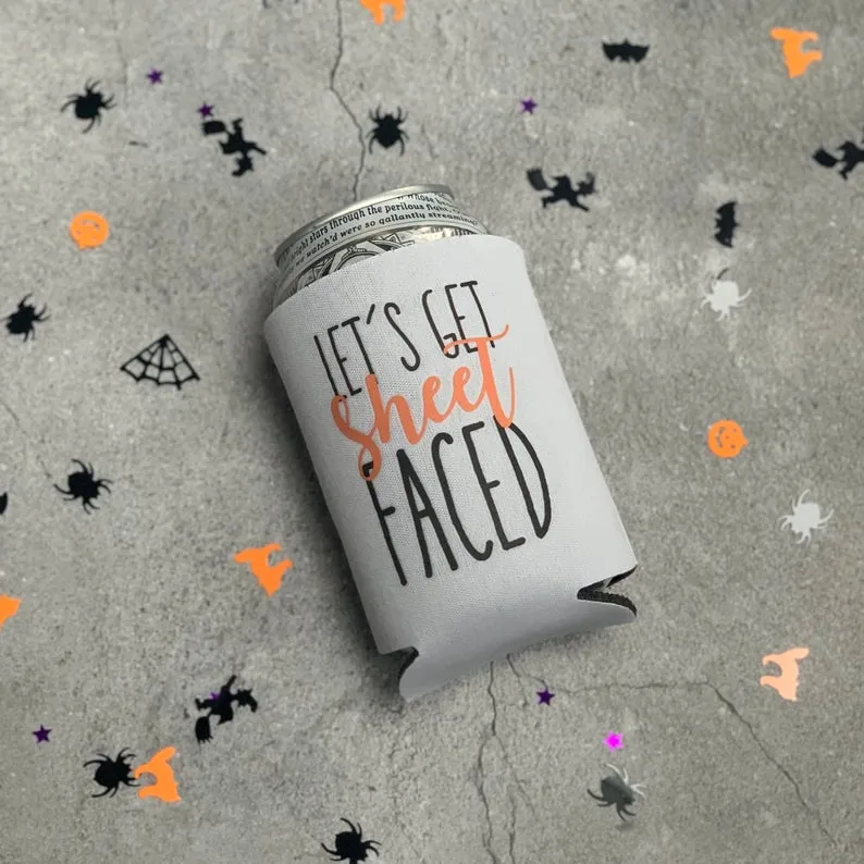 Let's Get Sheet Faced Halloween Party Favor Can Coolers