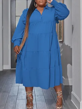 Lotus Leaf Layered Swing Maxi Dress