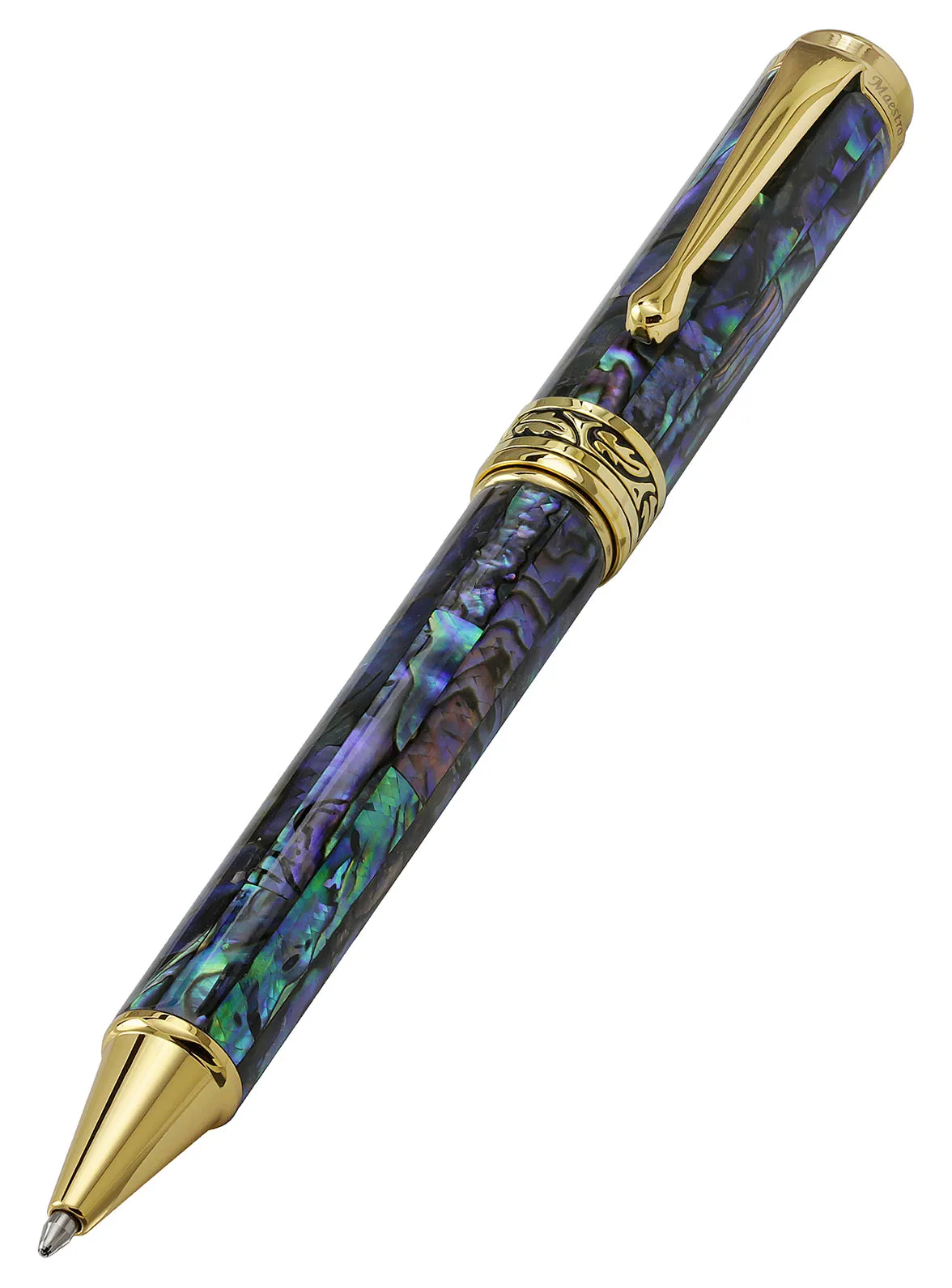 Maestro® Paua Abalone Sea Shell Ballpoint Pen - 18K Gold Plated