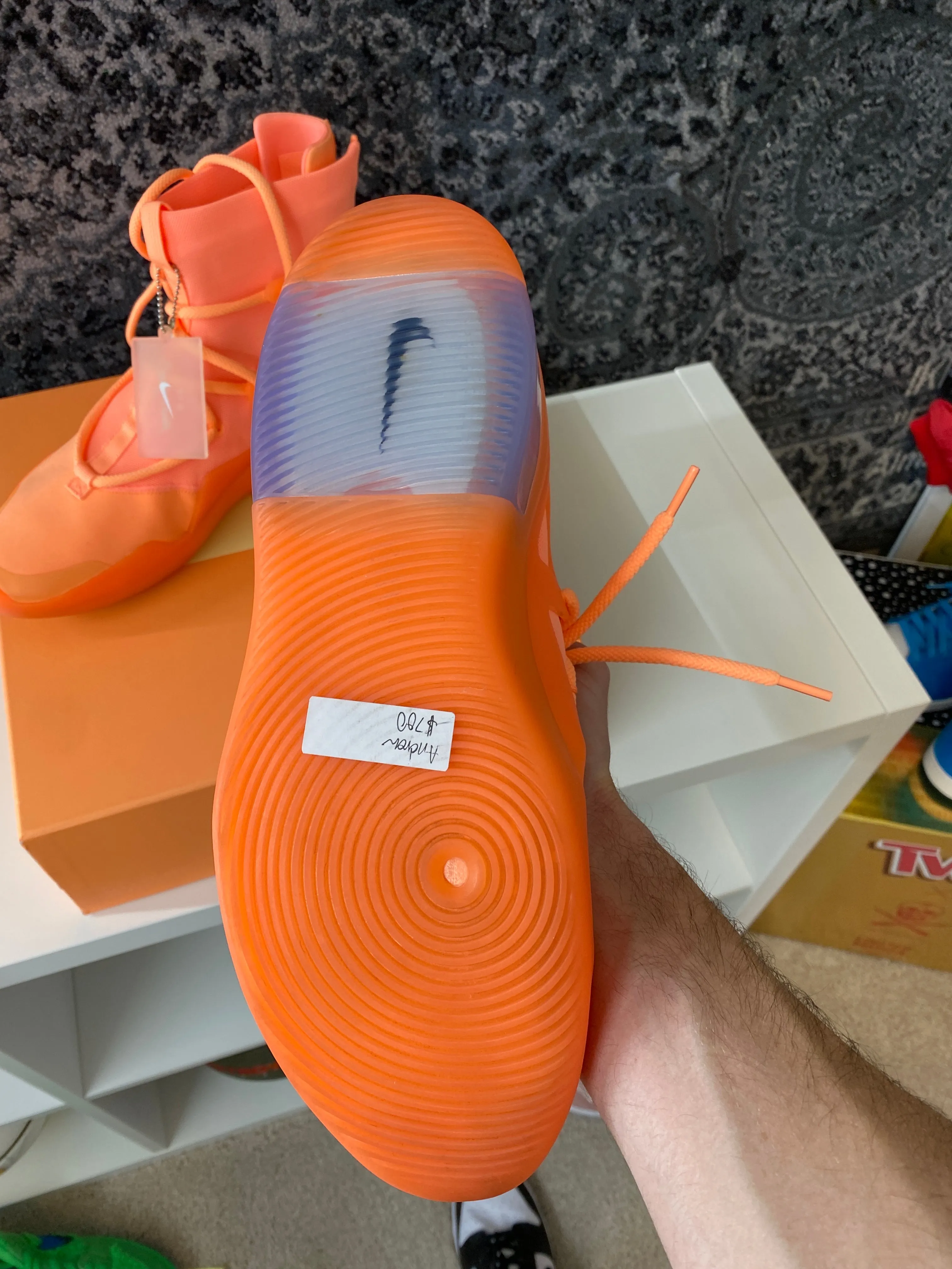 Nike Air Fear Of God 1 Orange Pulse Sz 10.5