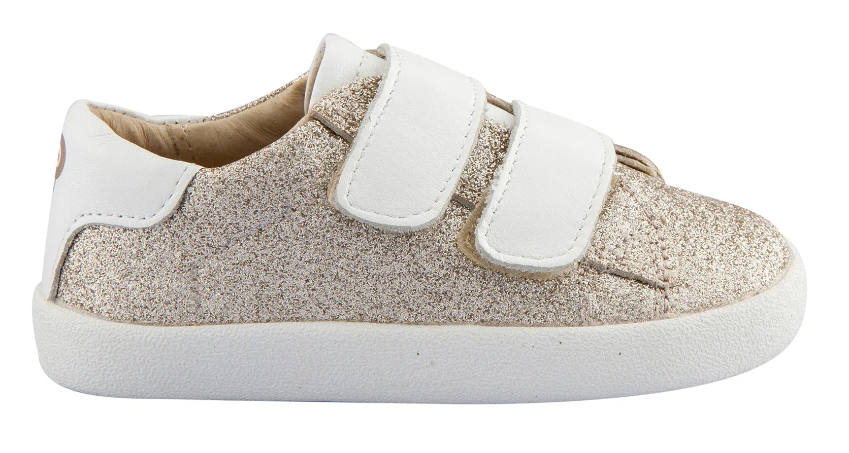 Old Soles Girl's and Boy's Glam Toddy Hook and Loop Closure Sneaker Shoes, Glam Gold/Cream