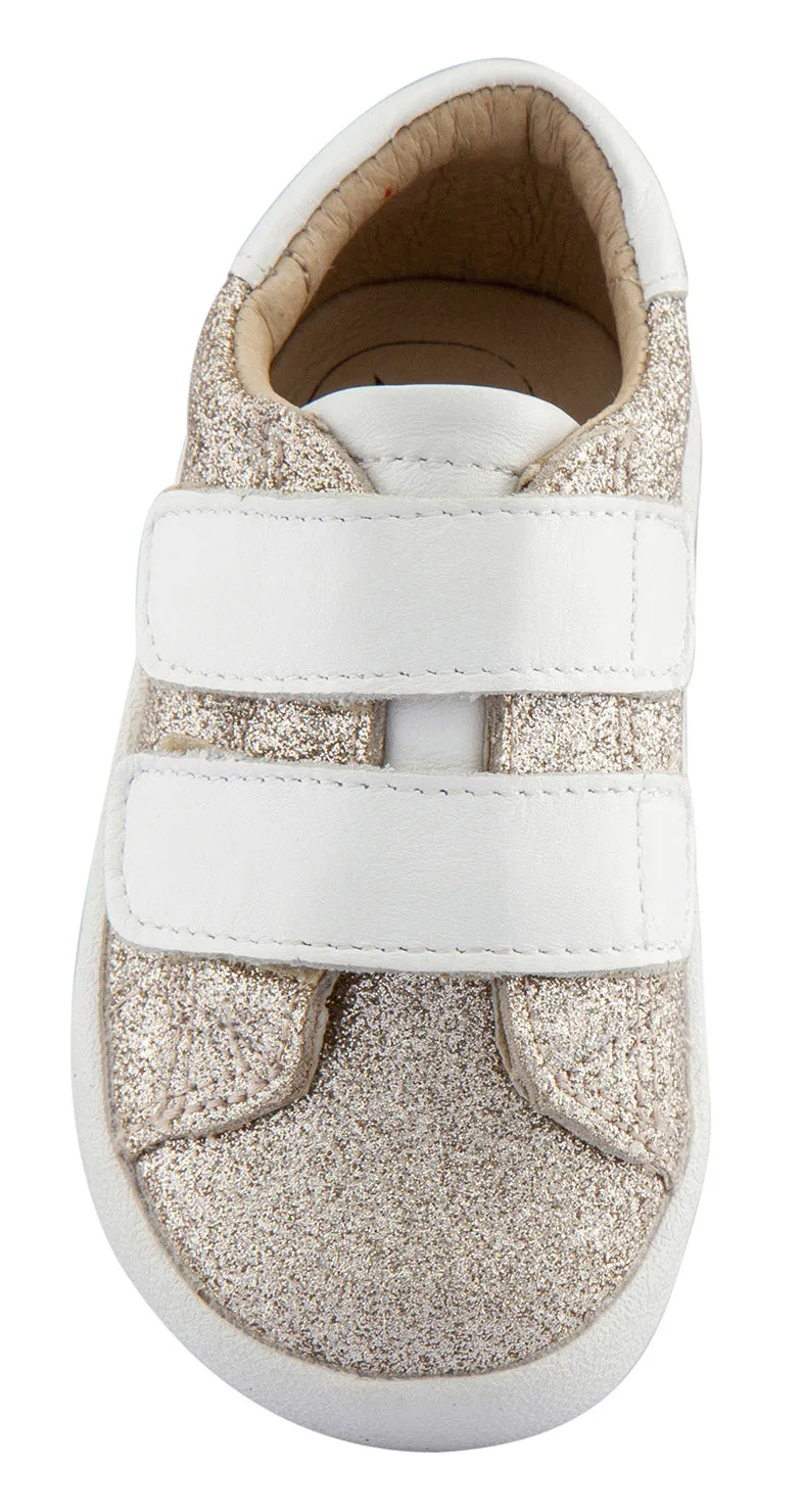 Old Soles Girl's and Boy's Glam Toddy Hook and Loop Closure Sneaker Shoes, Glam Gold/Cream