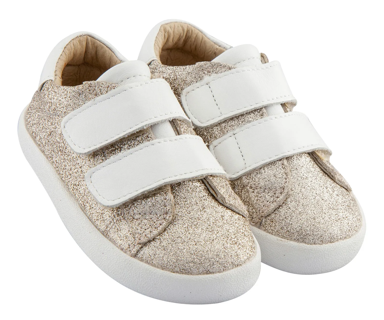 Old Soles Girl's and Boy's Glam Toddy Hook and Loop Closure Sneaker Shoes, Glam Gold/Cream