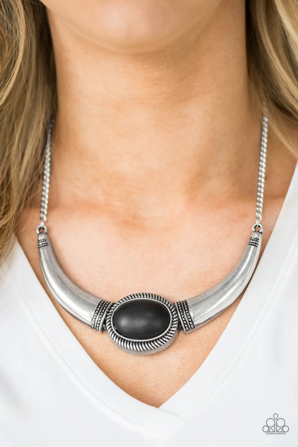 Open Door Jewelry - Cause A STEER - Black Necklace - Paparazzi Accessories