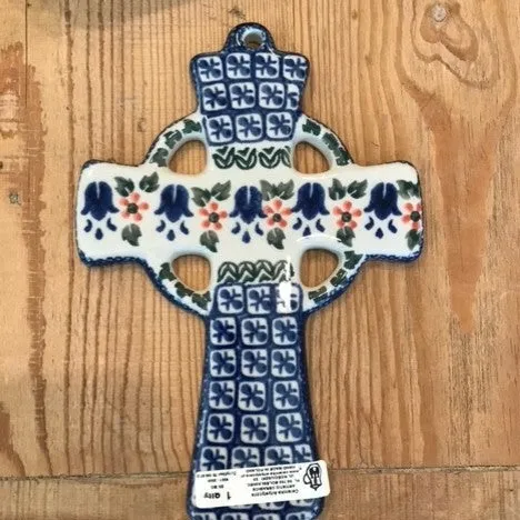 Polish Pottery Hand-Painted Cross