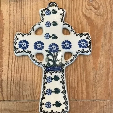 Polish Pottery Hand-Painted Cross