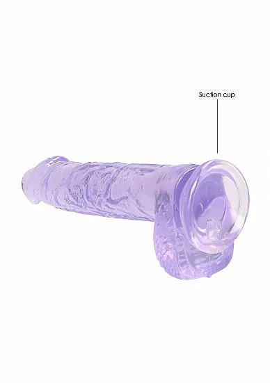 RealRock 6 Inch Realistic Crystal Clear Dildo Purple