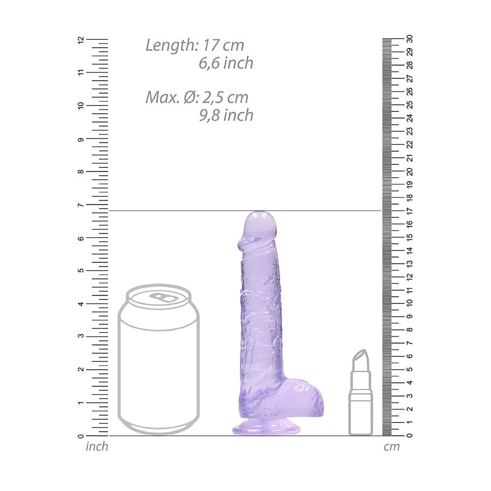 RealRock 6 Inch Realistic Crystal Clear Dildo Purple