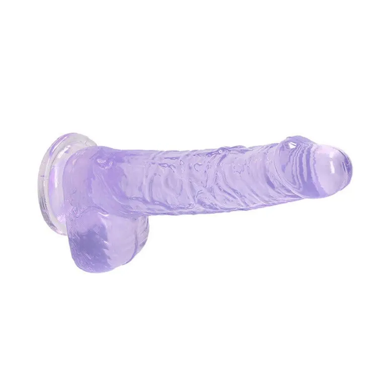 RealRock 6 Inch Realistic Crystal Clear Dildo Purple
