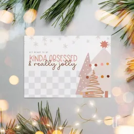 Retro Christmas Business Thank You Card Canva Template | Seasonal Boho Checkered Thank You
