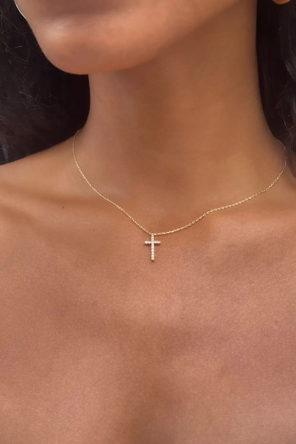 Rhinestone Cross Necklace