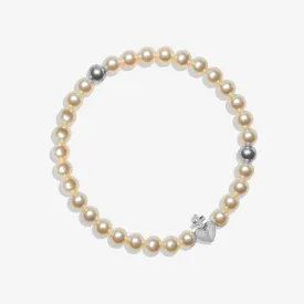 Sacred Heart Pearl Stretch Bracelet
