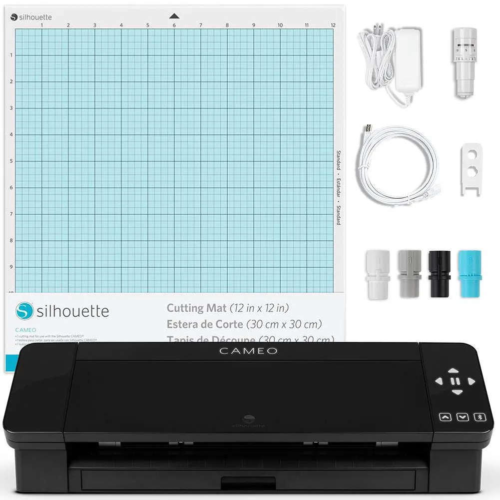 Silhouette Black Cameo 4 w/ Updated Autoblade, 3x Speed, Roll Feeder