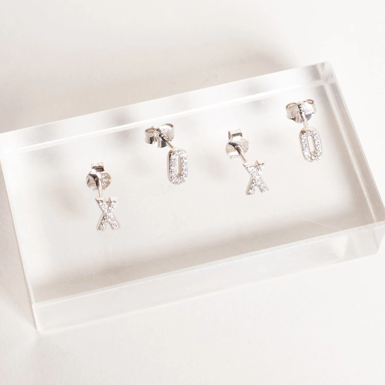 Silver Initial Studs