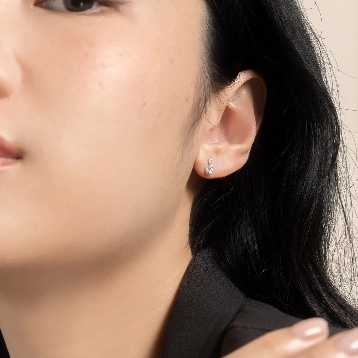 Silver Initial Studs