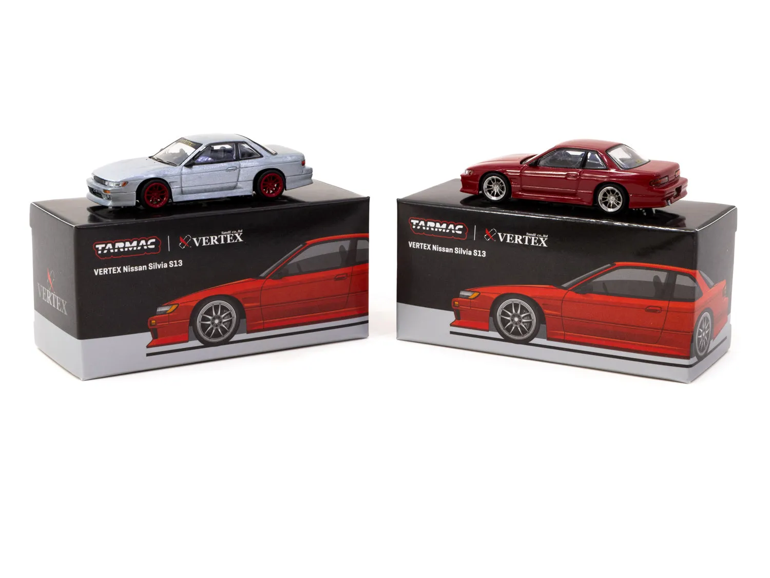 Tarmac Works VERTEX Nissan Silvia S13 Red Metallic - GLOBAL64