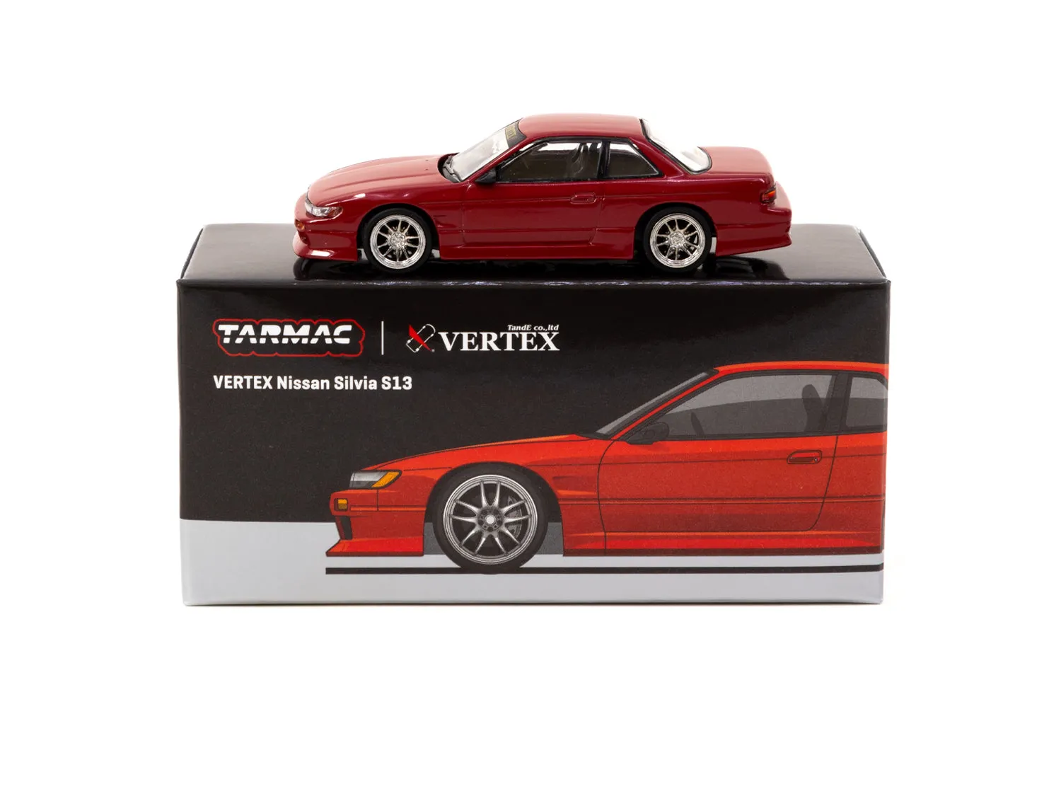 Tarmac Works VERTEX Nissan Silvia S13 Red Metallic - GLOBAL64
