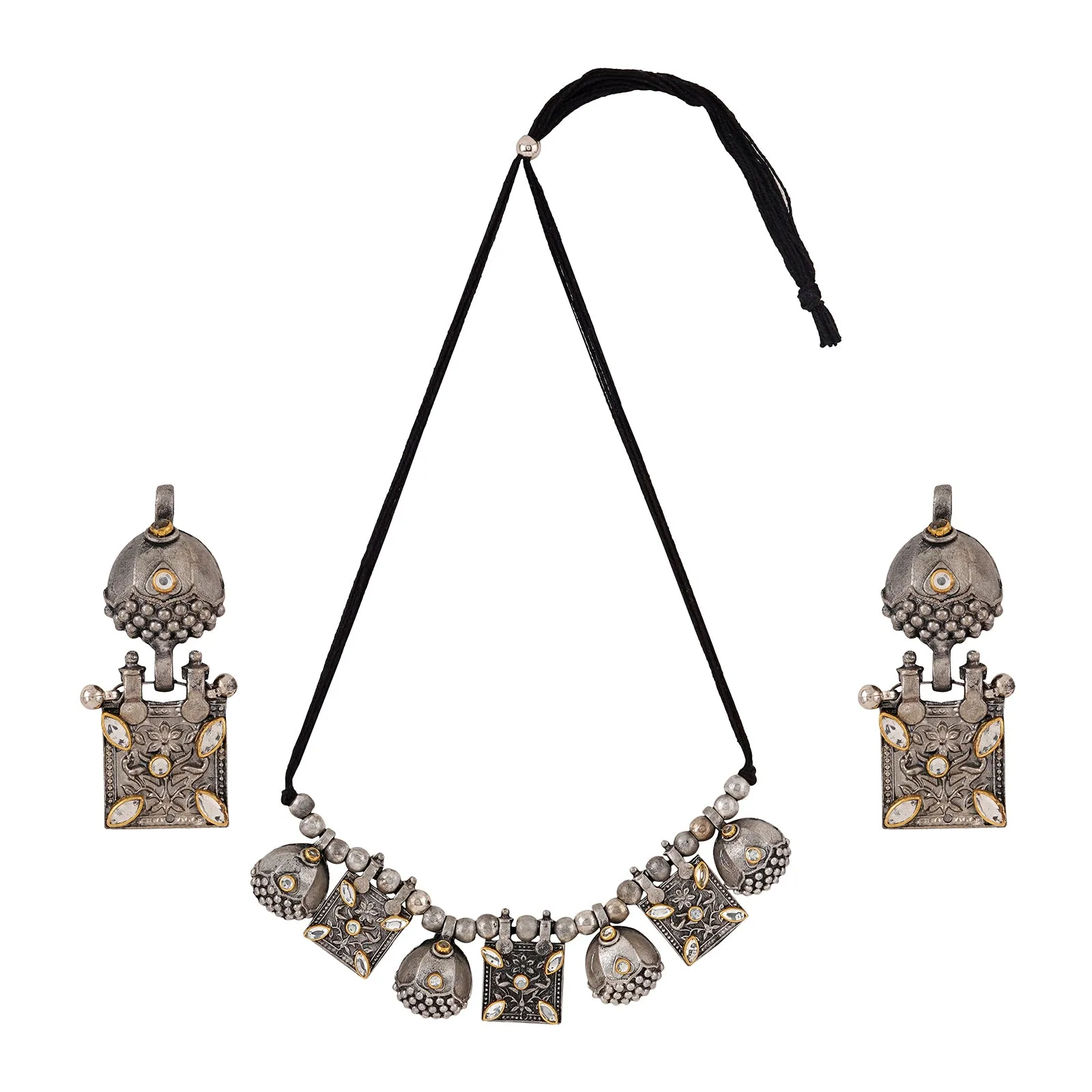Teejh Ashwika Oxidised Necklace Set